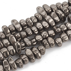 (252) Цвет внутри: морской / фиолетовый на подкладке Гальванизировать немагнитных синтетический гематит бисер пряди, самородки, античная бронза покрытие, 5~10x4.5~5.5x4 мм, отверстие : 1 мм, около 105 шт / нитка, 14.9 дюйм