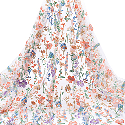 Белый 2 ярдов полиэстеровой вышивки 3 ткани с цветочным рисунком, поделки товары для рукоделия, белые, 1480x2 мм