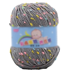 Темно-Серый Полиэфирная пряжа, твидовая пряжа, для свитера-шапки, для вязания крючком принадлежности, темно-серый, 2 мм, около 85.30 ярдов (78 м) / моток