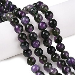 Средняя Орхидея Окрашенные природные белый нефрит бисер пряди, два тона, круглые, средне орхидеи, 8x8 мм, отверстие : 0.9 мм, около 47~48 шт / нитка, 15.16~15.72'' (38.5~39.3 см)