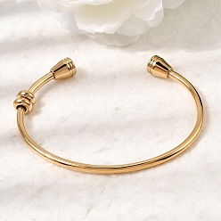 Золотой 304 женские браслеты-манжеты из нержавеющей стали, ионное покрытие (ip), долговечный, золотые, внутренний диаметр: 2.48x1.97 дюйм (6.3x5 см)