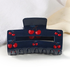 Прусский Синий Заколки для волос из пвх, вишни шаблон, аксессуары для волос для женщин, берлинская лазурь, 52x83 мм