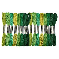 Зеленый 2 сумки 6 хлопчатобумажные нитки для вышивания, нитки для вышивки крестиком, для шитья своими руками, зелёные, 1.2 мм, около 8.20 ярдов (7.5 м) / моток, 8 цветов, 1 моток/цвет, 8 мотков/мешок