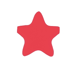 Красный Звезды силиконовые бусины, красные, 35x35 мм