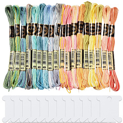 (52) Непрозрачная лаванда 6-слойная полиэфирная нить для вышивания, нитки для вышивки крестом, сегмент окрашенный градиентный цвет/рождественская/осенняя цветовая серия, 12 шт. пластиковые доски для намотки нитей, разноцветные, 0.5 мм, около 8.75 ярдов (8 м) / моток, 18 цветов, 1 моток/цвет, 18 мотков/набор