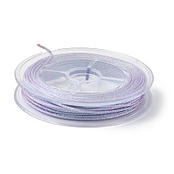 Лиловый Полиэфирный металлический шнур, с рыбьей нитью внутри, круглые, сирень, 1 мм