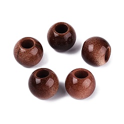 Камень с Пылевым Золотом Синтетические голдстоуновские шарики, гладкая рондель, бусины с большим отверстием, 20~20.5x17~18 мм, отверстие : 7.5~8.5 мм