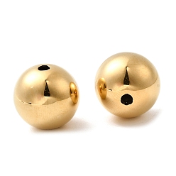 Настоящее золото 14K 304 из нержавеющей стали бусы, круглые, реальный 14 k позолоченный, 16x15.5 мм, отверстие : 2.5 мм