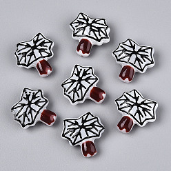 Белый Эмалевые бусины ручной работы в технике лэмпворк, дерево, белые, 20~21x20~21.1x8.9~9.2 мм, отверстие : 0.9~1.2 мм