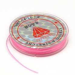 Pearl Pink Flat Elastic Crystal String, String Cord Crystal Threads, Pearl Pink, 0.8mm, about 10.93 yards(10m)/roll