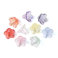 (52) Непрозрачная лаванда Прозрачные колпачки акриловая цветок шарик, с покрытием AB цвета, разноцветные, 10x13.5x13.5 мм, отверстие : 1.8 мм