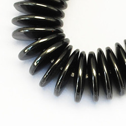 Black Non-magnetic Synthetic Hematite Beads Strands, Grade A, Heishi Beads, Flat Round/Disc, Black, 13x2.5mm, Hole: 1mm