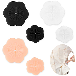 (52) Непрозрачная лаванда 6шт. женские скрытые силиконовые зажимы для футболок, формы цветка, разноцветные, 32.5~45.5x34.5~50.5x4.5 мм