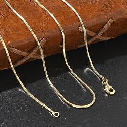 Настоящее золото 18K 1.5мм стойка покрытие латунь змея цепи ожерелья для женщин мужчин, без кадмия и без свинца, 901 застежка из нержавеющей стали, долговечный, реальный 18 k позолоченный, 27.56 дюйм (70 см)