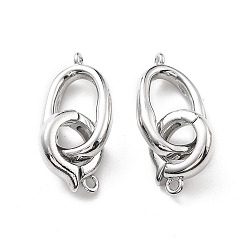 Платинированный Латунь раз по сравнению с застежками, без кадмия, без никеля и без свинца, овальные, Реальная платина, овальный : 21x12.5x3.5 mm, отверстие : 1.4 мм, 14x6.5 мм внутренним диаметром, Кольцо: 14x11.5x3.5 mm, отверстие : 1.5 мм