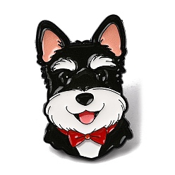 Черный Эмалированные значки с изображением шнауцера, булавки для лацканов из сплава для одежды рюкзака, чёрные, 32x20.5 мм