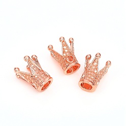 Rose Gold Alloy Beads, Crown, Rose Gold, 13x11~12mm, Hole: 2.5mm