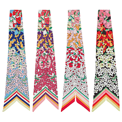 (52) Непрозрачная лаванда 8шт. 4цветов, шарф из искусственного шелка с цветочным узором для женщин и девушек, разноцветные, 880x50x1 мм, 2 шт / цвет