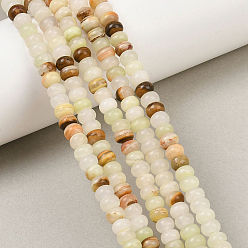 Другие Нефриты Природные Афганские нефритовые бусы пряди, рондель, 6.5x4.5 мм, отверстие : 0.9 мм, около 86 шт / нитка, 15.08 дюйм (38.3 см)