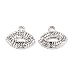 Stainless Steel Color Non-Tarnish 304 Stainless Steel Pendant Rhinestone Settings, Eye, Stainless Steel Color, 12.5x15.5x1.5mm, Hole: 2mm, Fit for 0.7mm Rhinestone
