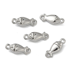 Fish Океан 304 подвески-соединители из нержавеющей стали, цвет нержавеющей стали, не тускнеет, рыба, 11x4.5x2.5 мм, отверстие : 0.8 мм