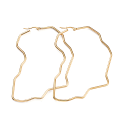 Золотой Серьги из 201 нержавеющей стали, с 304 штифтов из нержавеющей стали, Карта Африки, золотые, 83.5x66.5x2 мм, 12 датчик, штифты : 1x0.7 мм