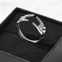 Нержавеющая Сталь Цвет 304 Кольца-манжеты из нержавеющей стали в стиле рок-н-ролл для женщин и мужчин, цвет нержавеющей стали, внутренний диаметр: 19 мм