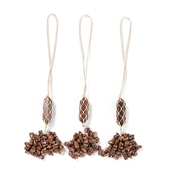 Камень с Пылевым Золотом Подвеска на стену из синтетического золотого камня Рейки Исцеление, камни кисточки феншуй орнамент, для украшения дома автомобиля, 230~240 мм