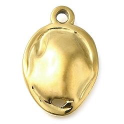 Настоящее золото 18K Ионное покрытие (ip) 304 подвески из нержавеющей стали, овальный шарм, реальный 18 k позолоченный, 19x13x3.5 мм, отверстие : 1.6 мм