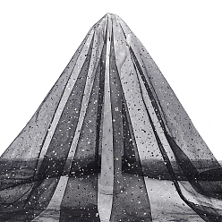 Черный 3 ярдов полиэстеровой марлевой ткани, звезда и луна, чёрные, 1500x0.2 мм