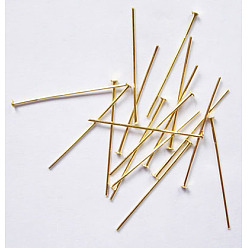 Золотой Железные штыри с плоской головкой, без кадмия, без никеля и без свинца, золотые, 28x0.75~0.8 мм, 20 датчик, Руководитель: 2~2.5 mm, Около 8400 шт / 1000 г