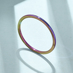 Rainbow Color 304 кольца плоские из нержавеющей стали, ионное покрытие (ip), Радуга цветов, 1 мм, размер США 7 1/4 (17.5 мм)