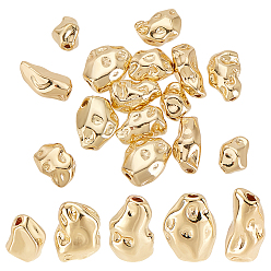 Настоящее золото 14K 20шт 5 стиль бусины из сплава, самородки, реальный 14 k позолоченный, 6.5~10x4.5~5.5x4.5 мм, отверстие : 1 мм, 4 шт / стиль