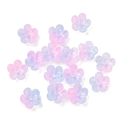 Фиолетовый Окрашенные и нагретые стеклянные колпачки для бусин, 5-лепестков цветка, фиолетовые, 10x10x5 мм, отверстие : 1.4 мм