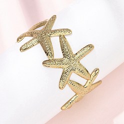 Золотой 304 женские браслеты-манжеты из нержавеющей стали, морская звезда, ионное покрытие (ip), золотые, 1-1/4 дюйм (3.3 см), внутренний диаметр: 2 дюйм (5.1 см)