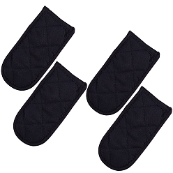 Black Polyester Resistant Pot Holder Sleeve Set, Rectangle, Black, 155x75x16mm, 4pcs