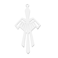 Stainless Steel Color Non-Tarnish 201 Stainless Steel Pendants, Laser Cut, Sword, Stainless Steel Color, 43.5x22x1mm, Hole: 1.6mm