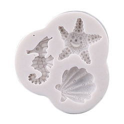 Sea Horse Пищевые морские животные, силиконовые формы для помадки своими руками, формы для литья смолы, для шоколада, изготовление конфет, морской конек, 81x70 мм