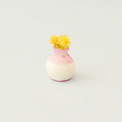 Золотистый Мини-модель из смолы, аксессуары для кукольного домика с микро-ландшафтом, притворяясь опорными украшениями, ваза, золотые, 33x22 мм