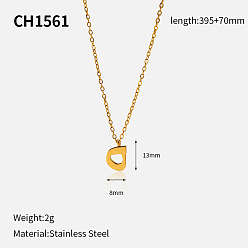 Настоящее золото 18K 304 подвески из нержавеющей стали с арабскими буквами, реальный 18 k позолоченный, 15.55 дюйм (39.5 см), Кулон : 13x8 мм