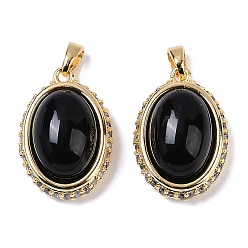 Настоящее золото 18K Стеклянные подвески, овальные, с латунной фурнитурой и бусиной из искусственного агата, реальный 18 k позолоченный, 21x15x9 мм, отверстие : 4x2 мм