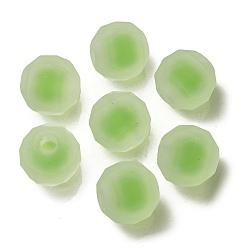 Lime Green Transparent Acrylic Beads, Frosted, Bead in Bead, Faceted Round, Lime Green, 15mm, Hole: 4mm
