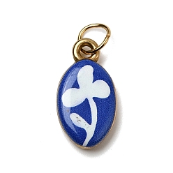 Oval Печать 304 подвески из нержавеющей стали, золотые, овальные, 18.5x10x4 мм, Перейти кольцо: 6x1 мм, внутренний диаметр: 4.5 мм