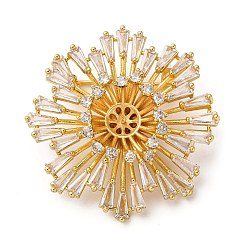 Золотой Находки из кубического циркония, цветок, без кадмия и без свинца, стойки покрытие, долговечный, золотые, 46x45x15 мм