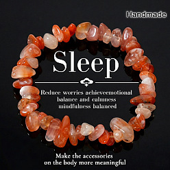 Red Agate Stretcharmbänder mit natürlichen roten Achat-Chips, 6.89 Zoll (17.5 cm)