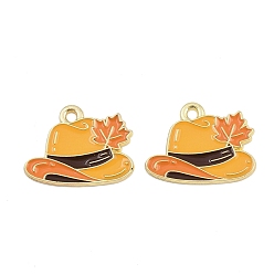 Hat Подвески из сплава с эмалью на тему благодарения, без кадмия и без свинца, золотой свет, шляпа, 14.5x19x1 мм, отверстие : 1.6 мм