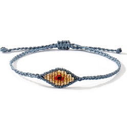 Светлый Стально-синий Регулируемые плетеные браслеты из полиэстерового шнура от сглаза для мужчин и женщин, светло-стальной синий, внутренний диаметр: 11 дюйм (28 см)