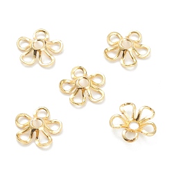 Золотой Латунные причудливые шапочки для бус, долговечный, 5-лепесток, цветок, золотые, 8.5x2 мм, отверстие : 1.6 мм