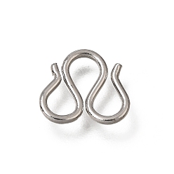 Platinum Brass M-Hook Clasps, Rack Plating, Platinum, 9x10x1.2mm
