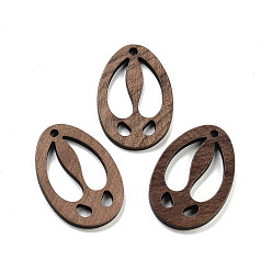 Teardrop Подвески из орехового дерева, верблюжие, слеза, 33x22x3 мм, отверстие : 2 мм